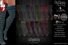[Etchaflesh] Stripe Medium Thigh Socks - Slink/Belleza/Maitreya/Banned