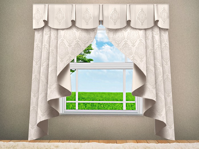 Wavy Drapes Curtain - Cream