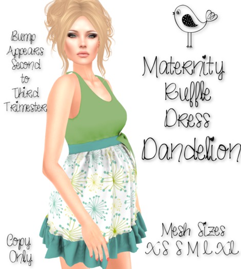 Maternity Ruffle Dress Birds