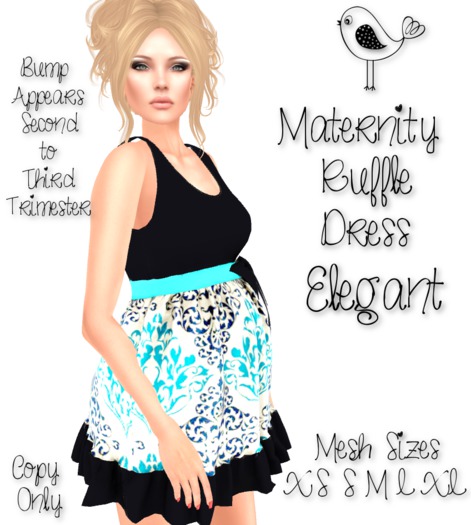 Maternity Ruffle Dress Birds