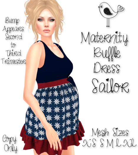 Maternity Ruffle Dress Birds