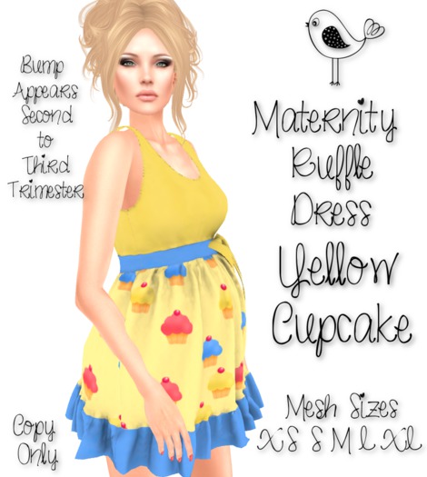 Maternity Ruffle Dress Birds