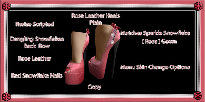 Rose leather  Non  snowflake heels