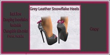 Grey leather snowflake heels