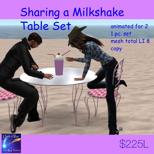 Sharing a Milkshake table set 1 pc 8 LI mesh