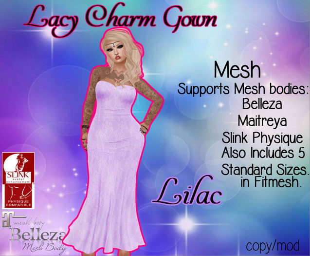 .:OMG:.LacyCharm Gown Lilac