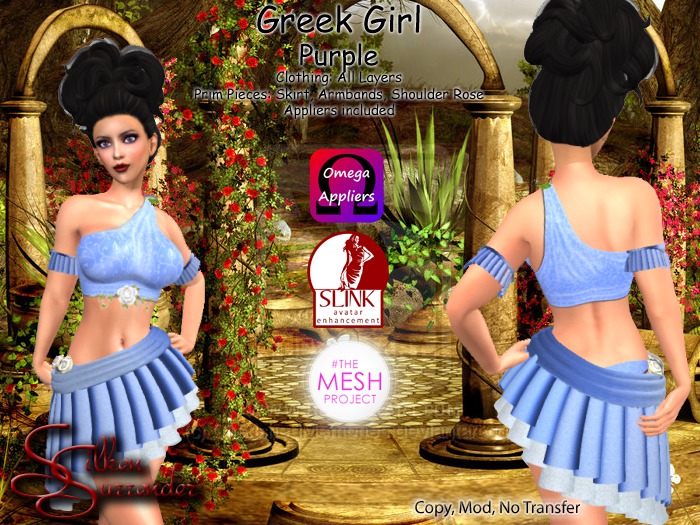 *Silken Surrender* Greek Girl, Blue