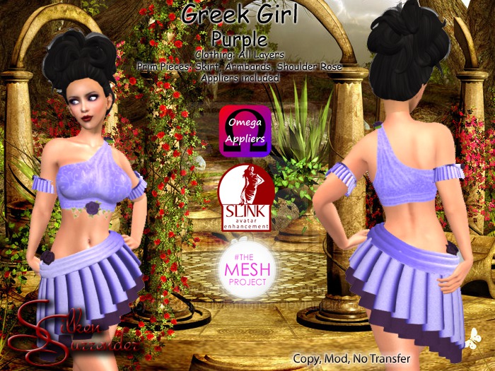 *Silken Surrender* Greek Girl, Blue