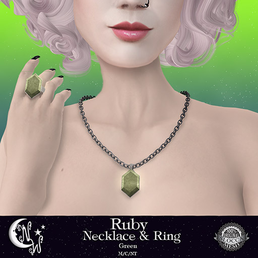 *NW* Ruby Necklace & Ring - Green