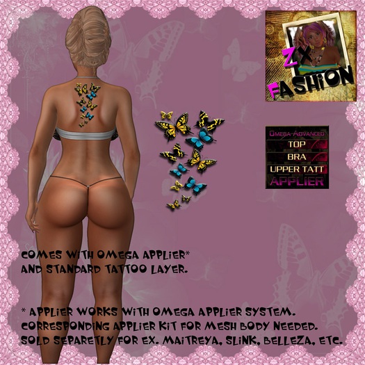 ! Butterflies Tattoo BlueYellow
