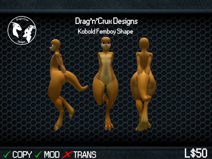 [D'n'C] Drag'n'Crux Designs - Kobold Femboy Shape