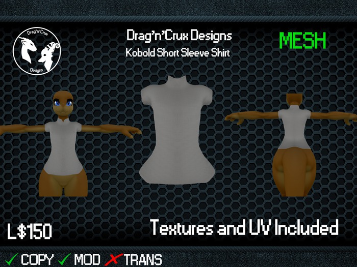 [D'n'C] Drag'n'Crux Designs - Kobold Short Sleeve Shirt [MESH]
