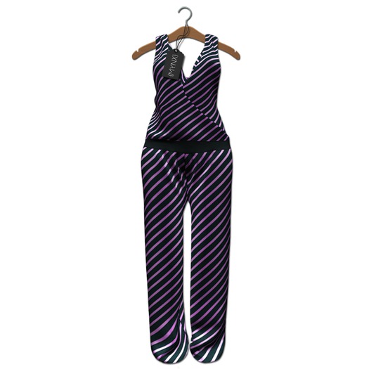 {MYNX} Jumpsuit - Purple Stripes