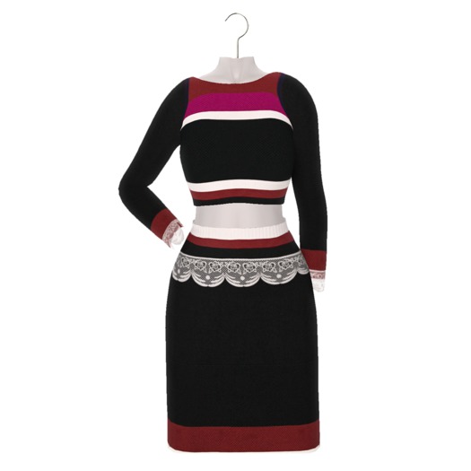 262 Womanity Roz Morlim Pencil Skirt - Red