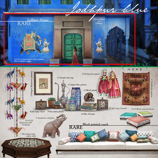 Zaara [home] : 2 Block printed couch RARE 