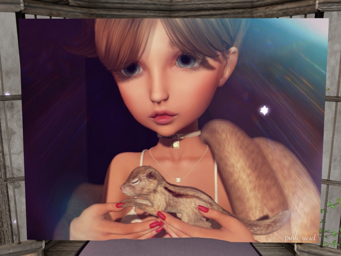 Pink Acid Sleeping Baby Chipmunk Red* RARE