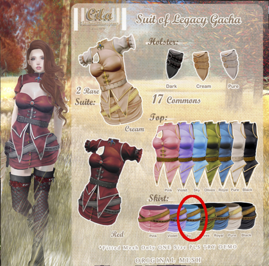 *Cila*Suit of legacy Skirt Sky