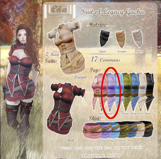 *Cila*Suit of legacy Top Violet