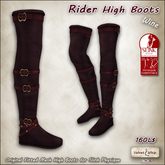 [V/W] Slink Rider Wine High Boots - Medieval fantasy "over the knee" boots for Slink Physique