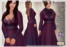 [V/W] Dionne Gown Violet - Medieval fantasy lady dress in 5 classic + 3 fitted mesh sizes, w/ omega appliers
