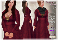 [V/W] Dionne Gown Ruby - Medieval fantasy lady dress in 5 classic + 3 fitted mesh sizes, w/ omega appliers