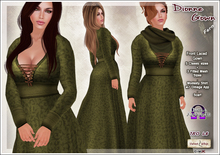 [V/W] Dionne Gown Fern Green - Medieval fantasy lady dress in 5 classic + 3 fitted mesh sizes, w/ omega appliers