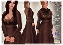 [V/W] Dionne Gown Bronze - Medieval fantasy lady dress in 5 classic + 3 fitted mesh sizes, w/ omega appliers