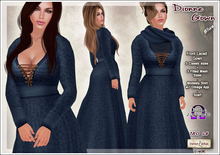 [V/W] Dionne Gown Blue - Medieval fantasy lady dress in 5 classic + 3 fitted mesh sizes, w/ omega appliers