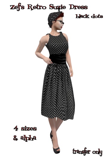 Zef's Retro Suzie Black Dotted Dress 
