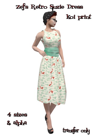 Zef's Retro Suzie Koi Print Dress 
