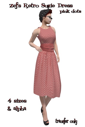Zef's Retro Suzie Pink Dotted Dress 