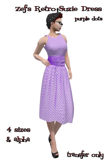 Zef's Retro Suzie Purple Dotted Dress 