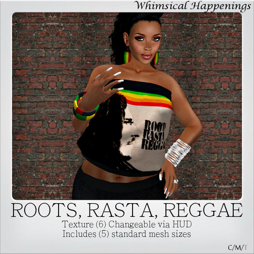 [Apparel] - Roots, Rasta, & Reggae Strapless Top w/ HUD