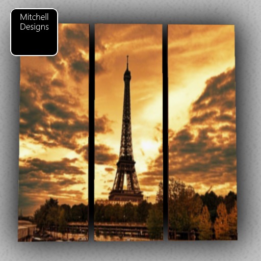 Eiffel Morgen - Drei-Panel Wandbehang