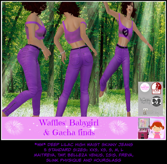 *WM* Deep Lilac High Waist Skinny Jeans