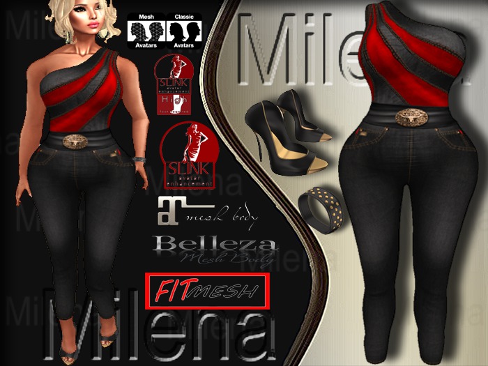 Milena_ One Shoulder Full Body Suit FITMESH