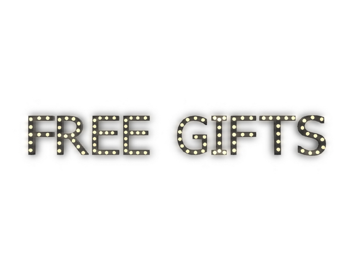 [Px] "FREE GIFTS" Illuminated Light Bulbs Sign