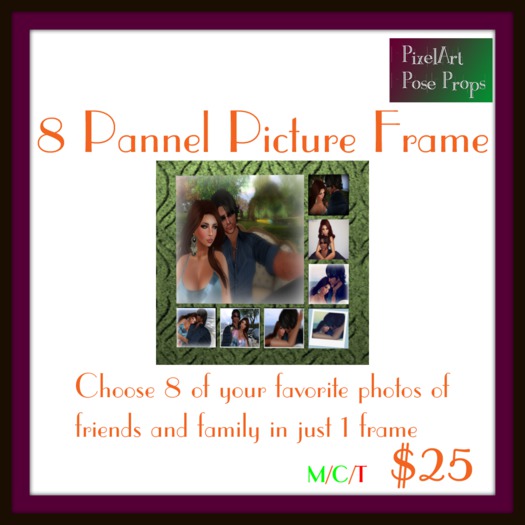 PixelArt 8 Panel Photo Frame