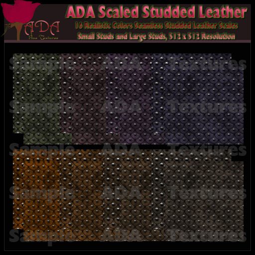 ADA Seamless Studded Scale Leather DARK