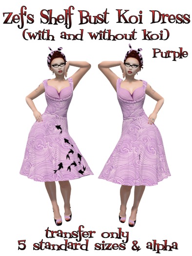 Zef's Shelf Bust Koi Swing Dress Purple