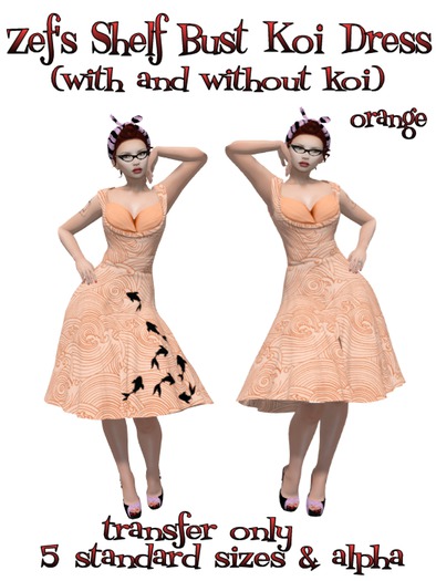 Zef's Shelf Bust Koi Swing Dress Orange