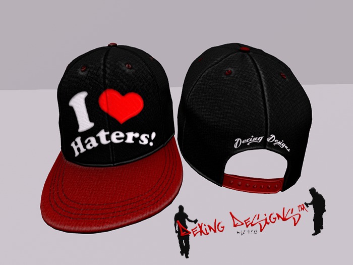 {DD} I<3Haters! Blk&Red Snapback