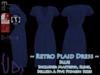 Retro plaid dress blue ad