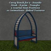 Carey Bench for 2 Seaside