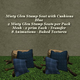 Misty Glen Stump Seat w Cushion Blue