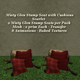 Misty Glen Stump Seat w Cushion Scarlet