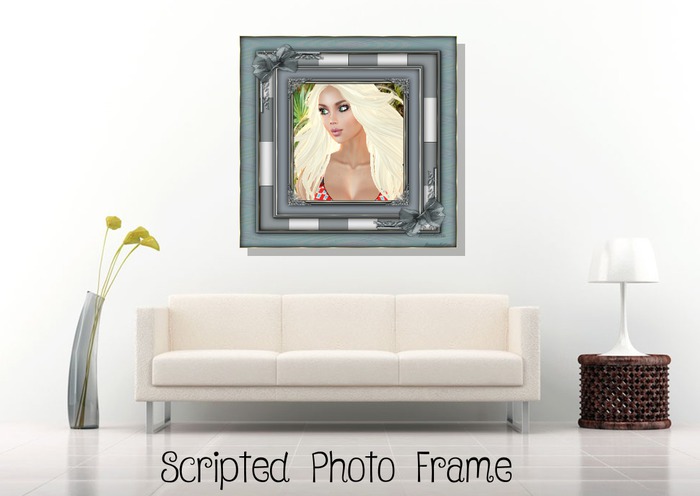 Blue/Grey Frame with Bow
