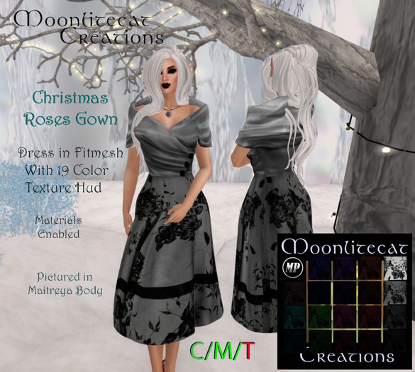 Moonlitecat Creations Christmas Roses Gown DEMO Box