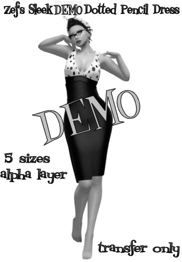 Zef's Sleek Dotted Pencil Dress DEMO 