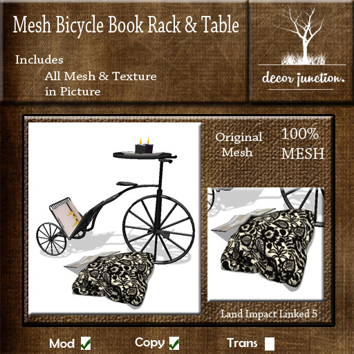 DJ - Mesh Bicycle Book Rack & Table